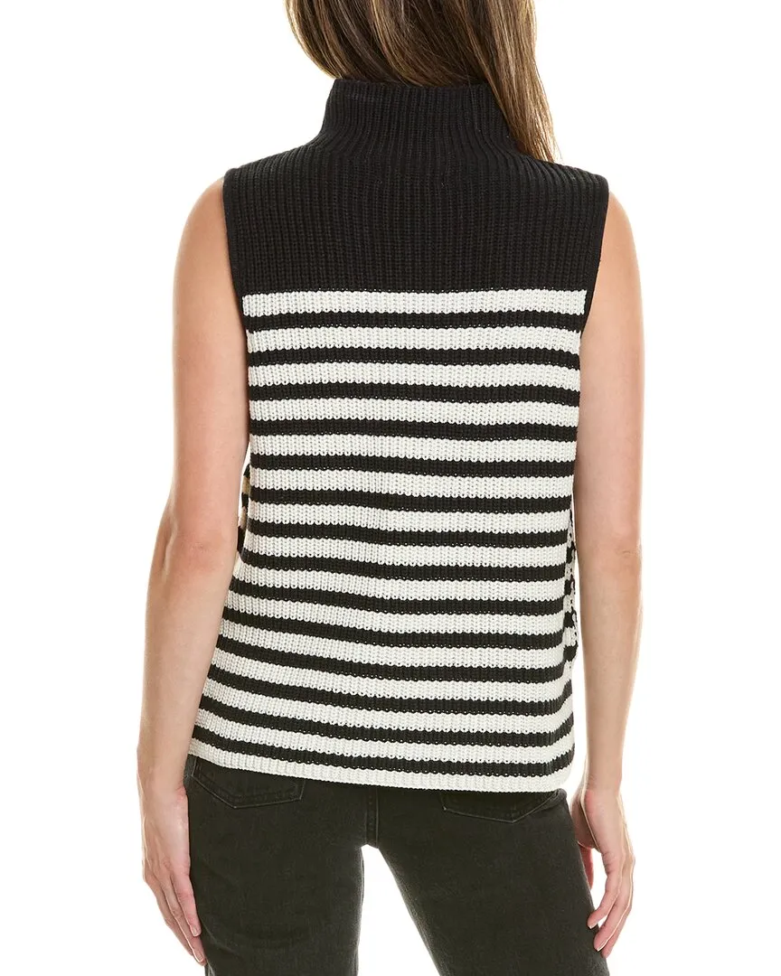 Design History Stripe Mock Neck Vest