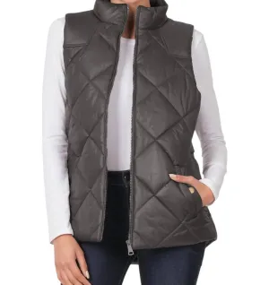 Diamond Quilted Vest In Ash Grey