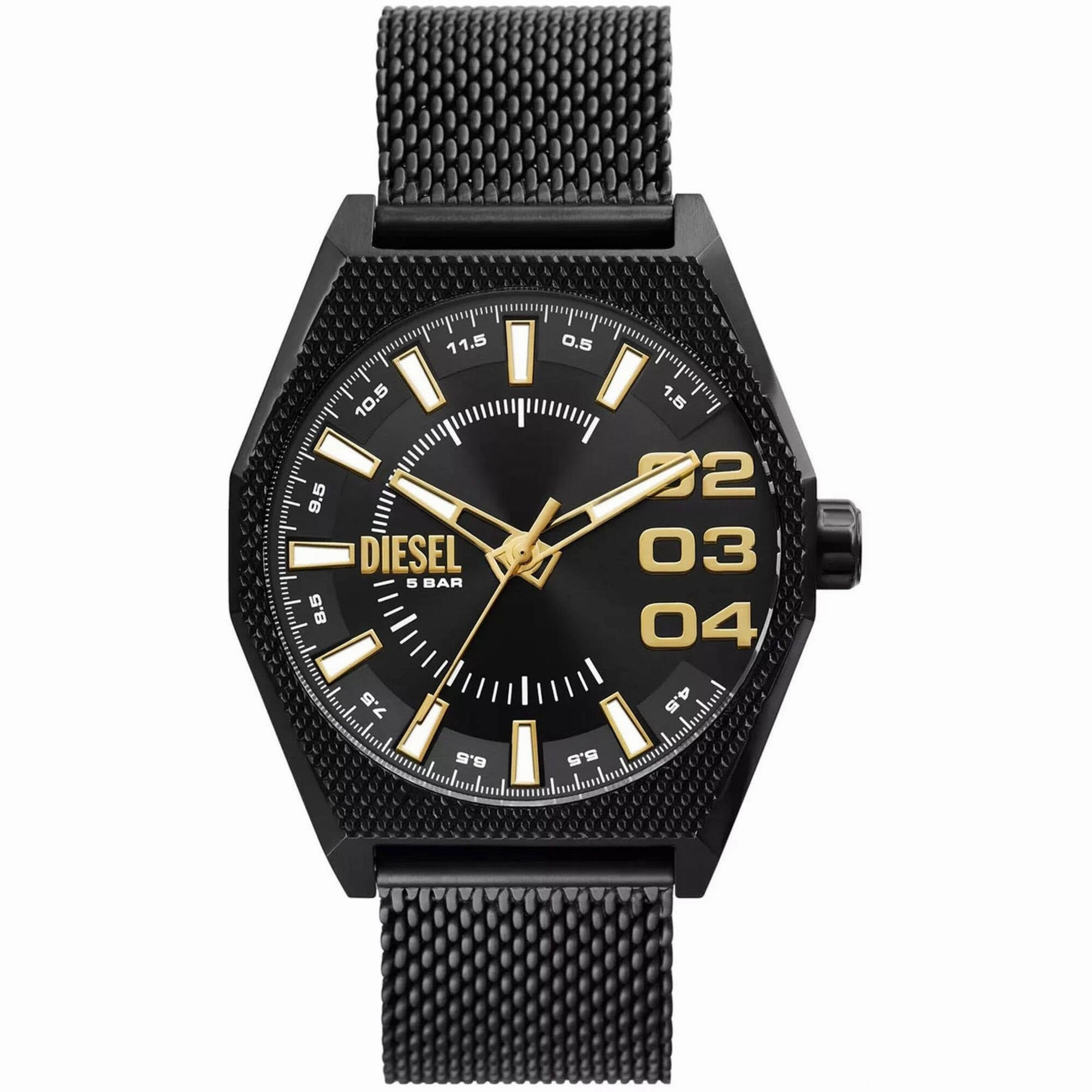 Diesel Men's Watch - Scraper Quartz Black Dial Stainless Steel Bracelet | DZ2194 