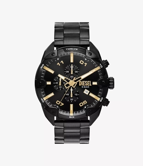 Diesel Spiked Chronograph Black Stainless Steel Watch DZ4644 