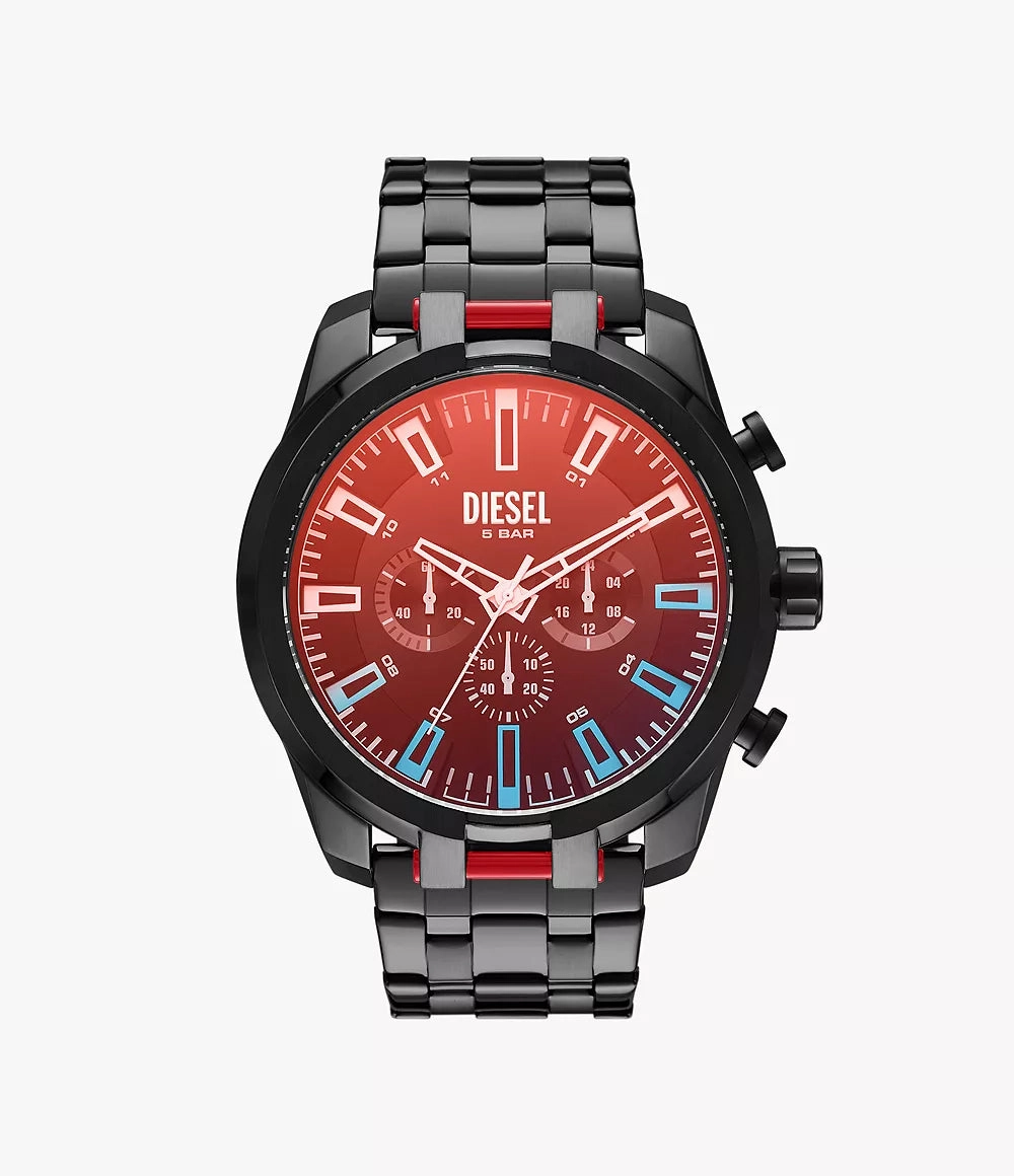 Diesel Split Chronograph Black-Tone Stainless Steel Watch DZ4589 