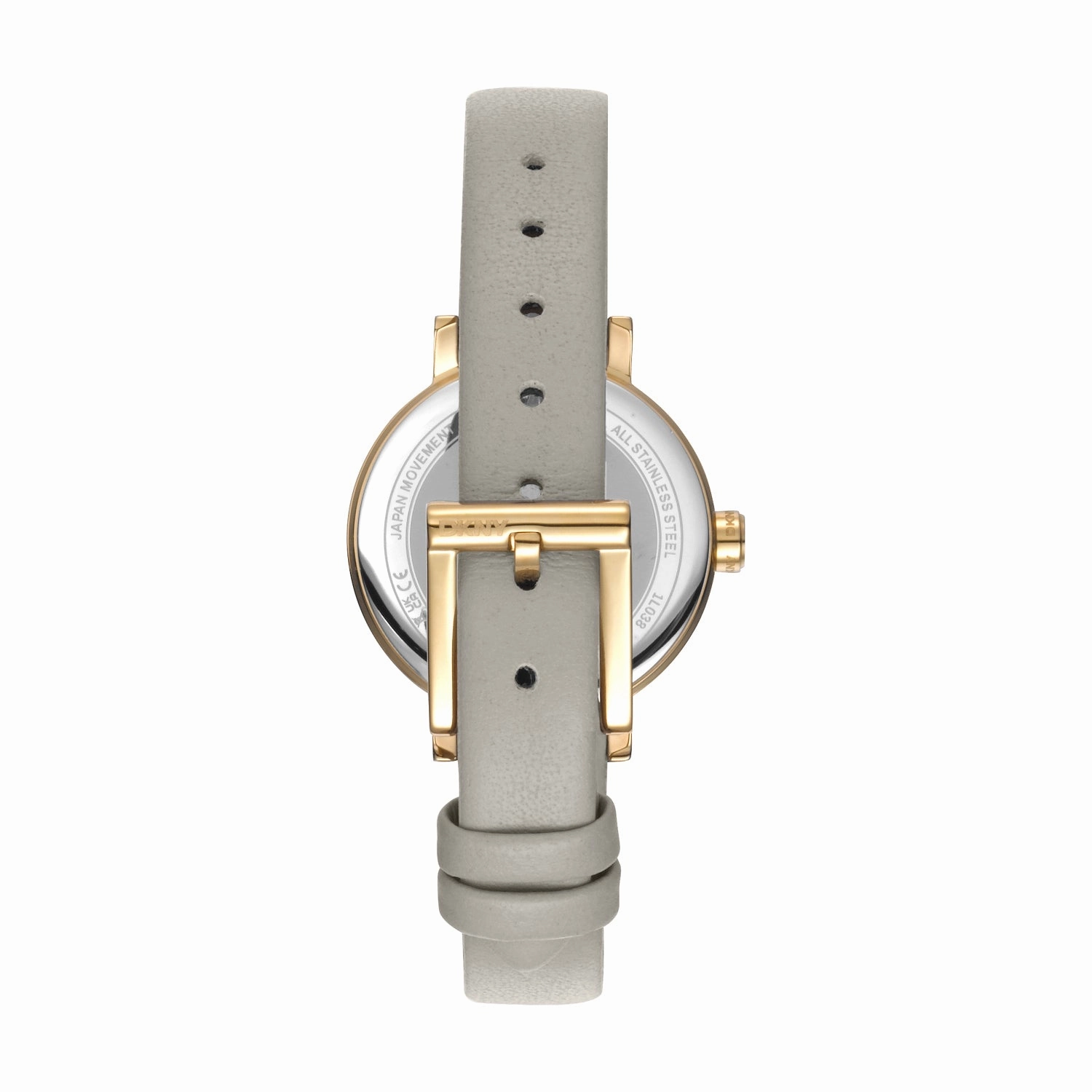 DKNY Soho Glitz Silver Dial Grey Leather Strap Watch DK1L038L0025