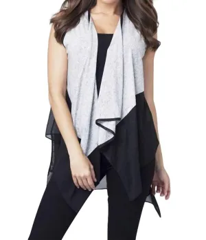 Draped Vest In Black/gray
