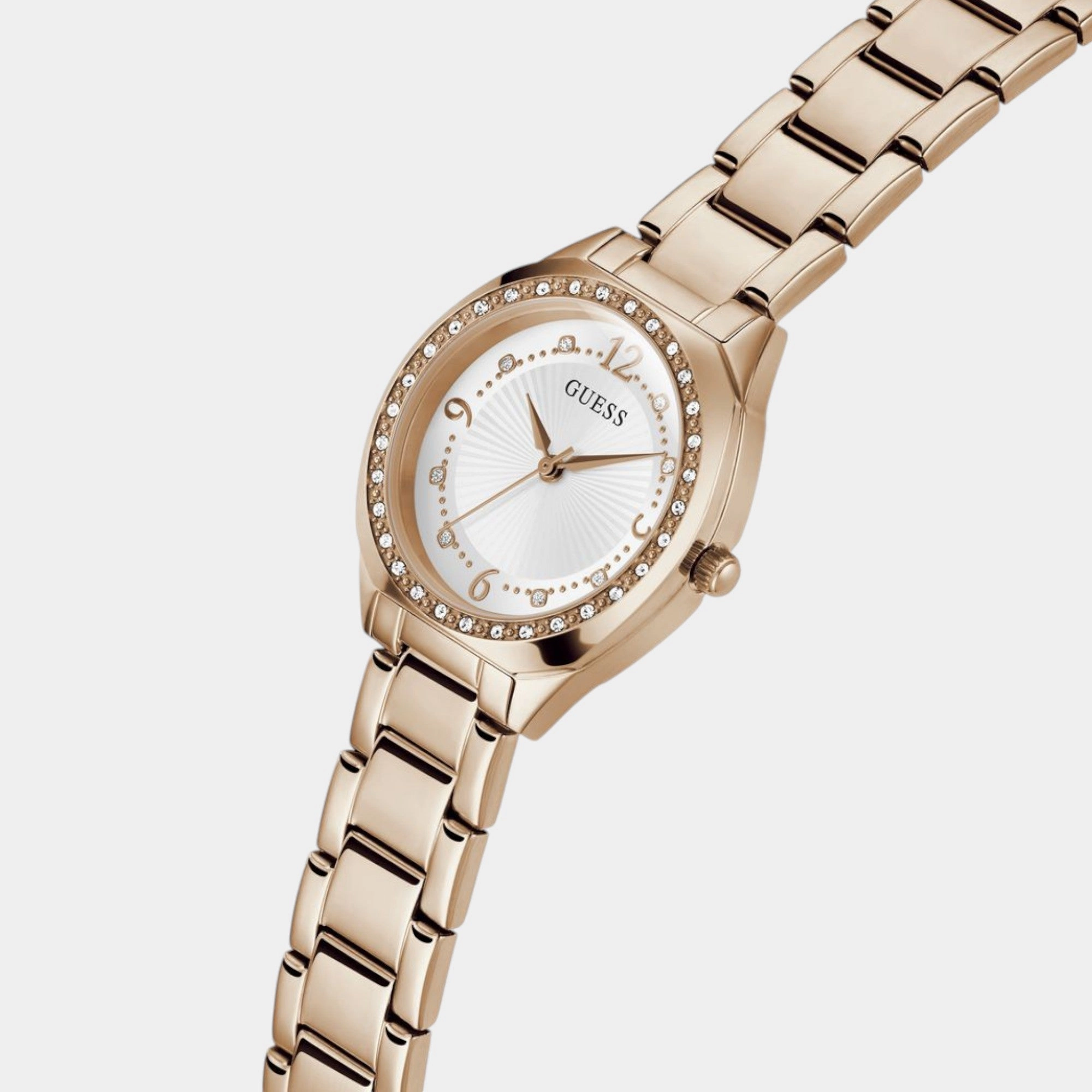 Dress Women Quartz White Dial Analog Stainless Steel Watch GW0767L3