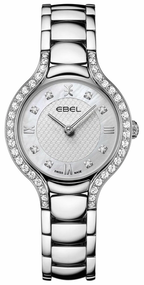 Ebel Beluga Stainless Steel White Mother-Of-Pearl Dial Diamonds Quartz Womens Watch 1216465 Women??s luxury watches Affordable women watches