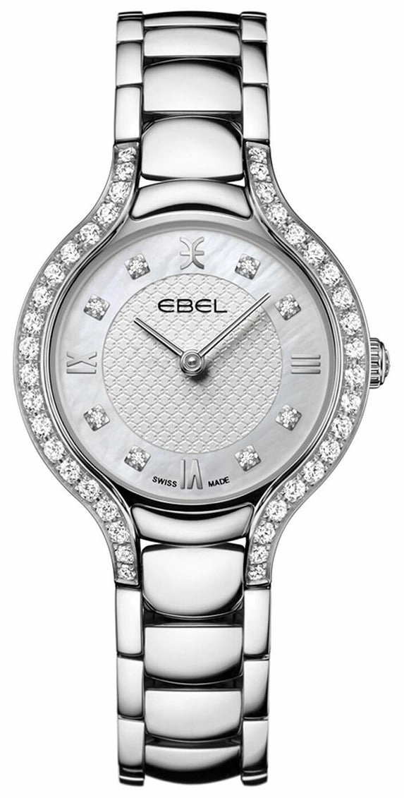 Ebel Beluga Stainless Steel White Mother-Of-Pearl Dial Diamonds Quartz Womens Watch 1216465 Women??s luxury watches Affordable women watches