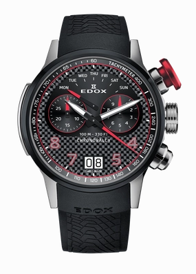 Edox Chronorally Black Dial Men's Watch 38003-TINRO-CARO 