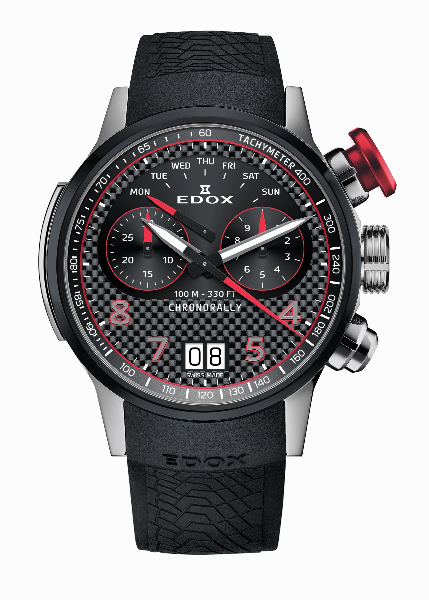 Edox Chronorally Black Dial Men's Watch 38003-TINRO-CARO 