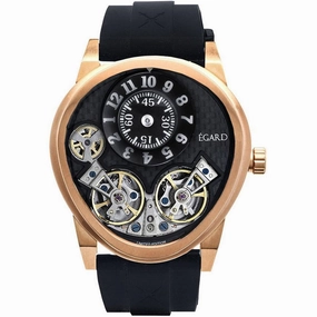Egard Men's Watch - Quantus V3 Quartz Brown Dial Black Rubber Strap | WCH-5072-M-ROS 