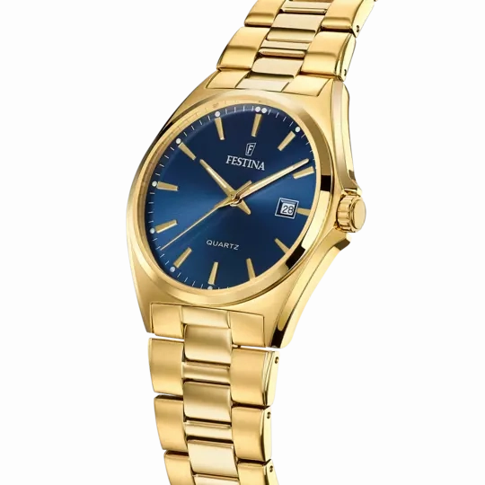 Elegant Festina F20555/4 Men's Classic Watch with Stainless Steel Strap and Blue Dial
