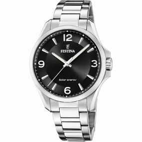 Elegant Festina Men's Watch with Silver Stainless Steel Strap and Black Dial F20656/4,quartz watch, quartz watches for men, quartz watches for women, best quartz watch, minimalist quartz watch, luxury quartz watch, waterproof quartz watch,analog quartz wa