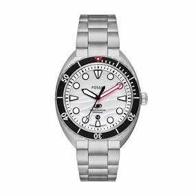 Elegant Fossil Breaker Stainless Steel Date Watch FS6063 