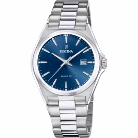 Elegant Steel-Strapped Blue Festina Watch F20552/3 - A Blend of Sophistication and Functionality 