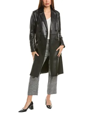 Elie Tahari Double-Breasted Trench Coat