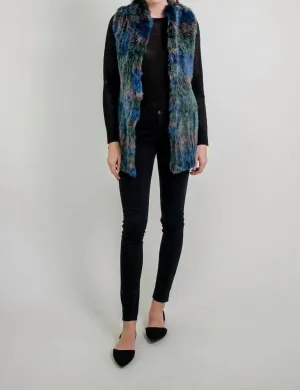 Elijah Genuine Rabbit Fur Vest In Multi