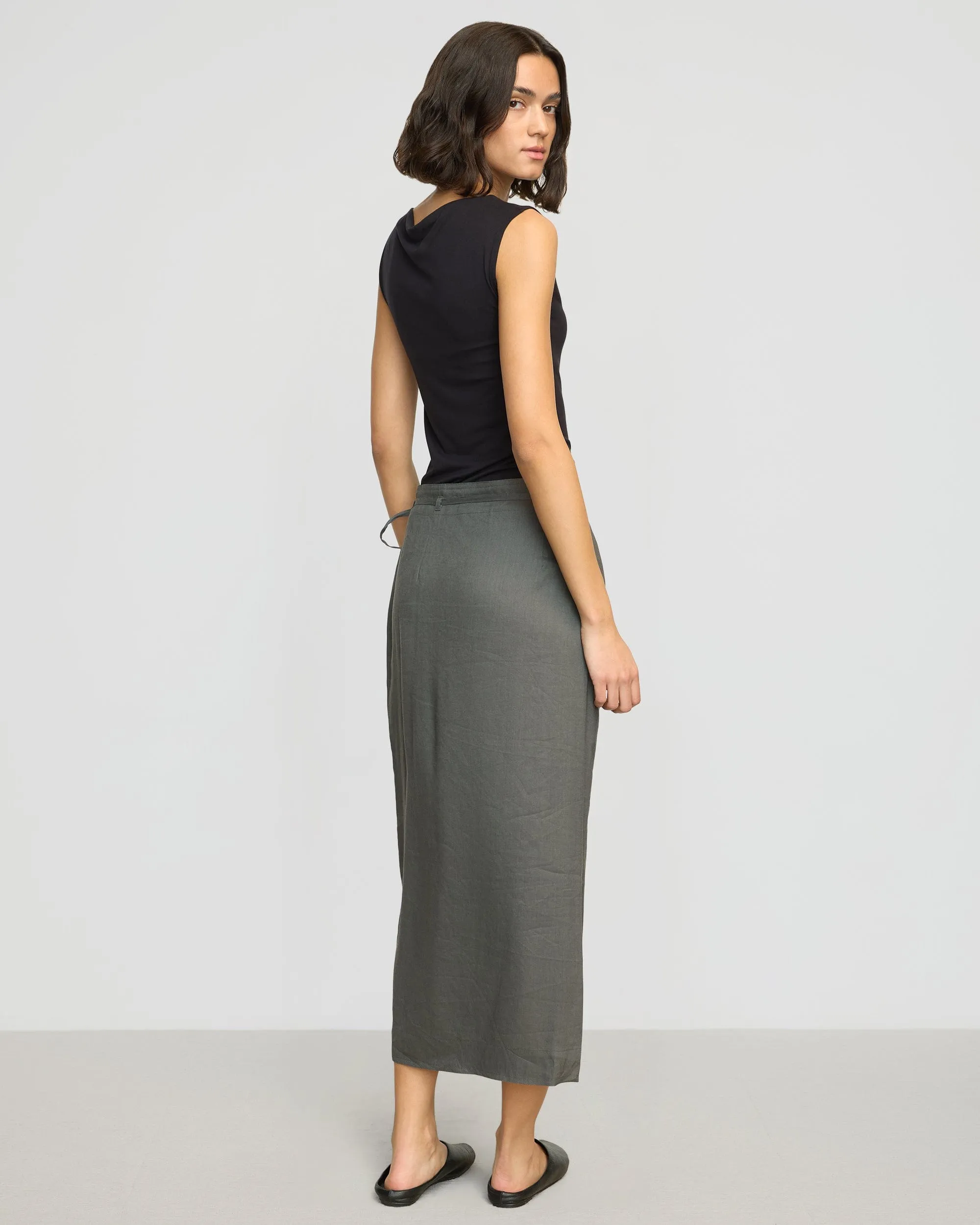 Ellie Linen Maxi Wrap Skirt