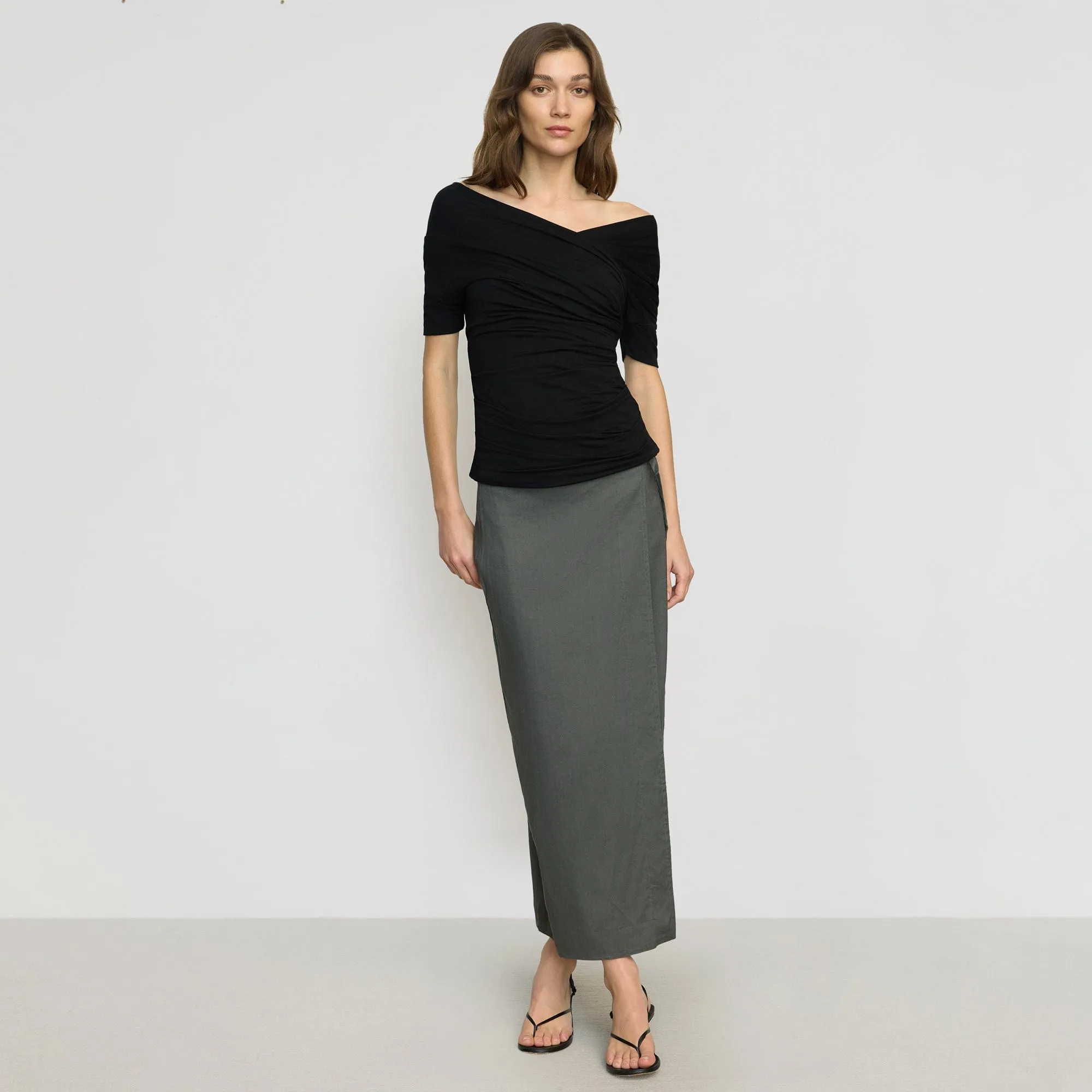 Ellie Linen Maxi Wrap Skirt