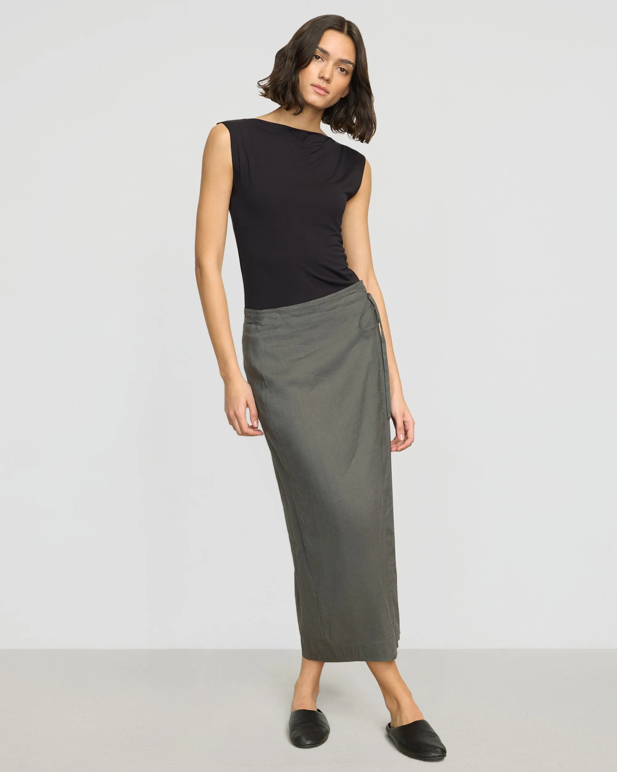 Ellie Linen Maxi Wrap Skirt