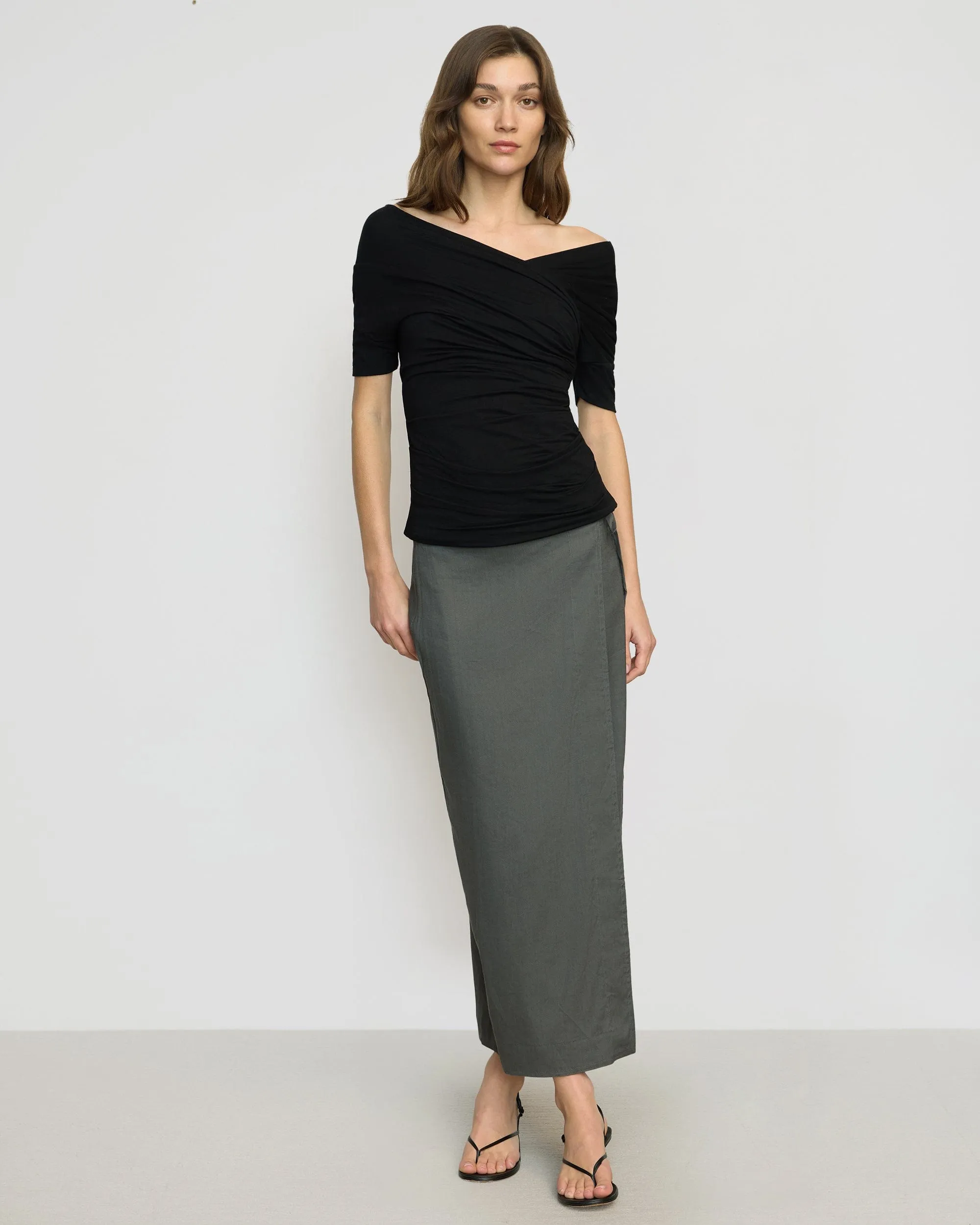 Ellie Linen Maxi Wrap Skirt