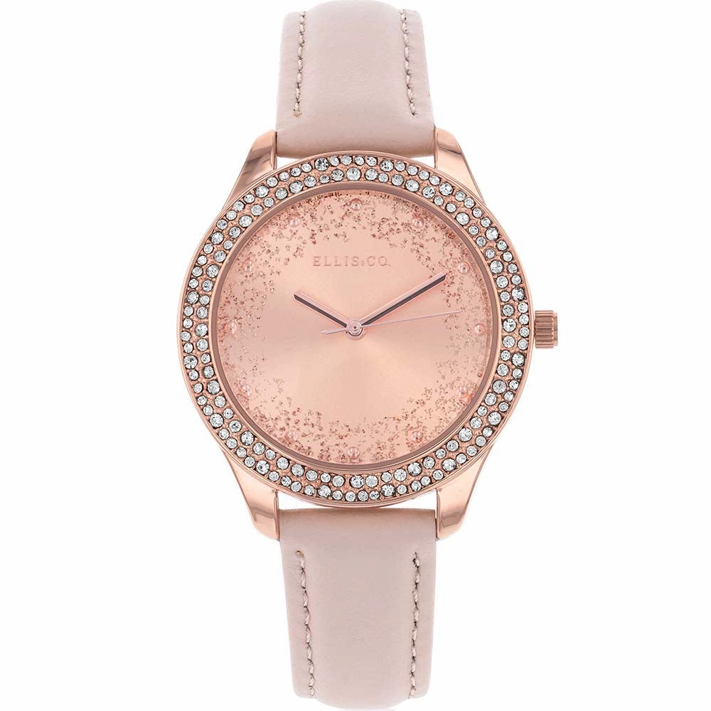 Ellis & Co Eva Glitz Affordable Leather Watch Leather Watch Discount
