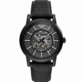 Emporio Armani AR60008 Automatic Affordable Leather Watch Leather Watch Discount