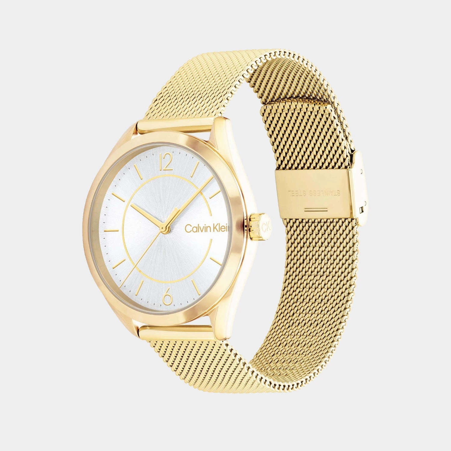 Essentials Women Quartz Gold Dial Analog Stainless Steel Watch 25200195