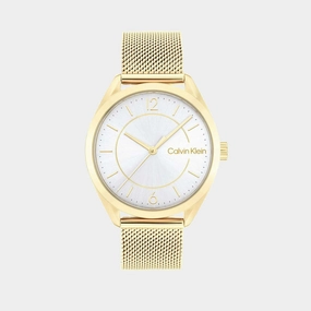 Essentials Women Quartz Gold Dial Analog Stainless Steel Watch 25200195 women watches best women watches affordable women's watches branded women watches