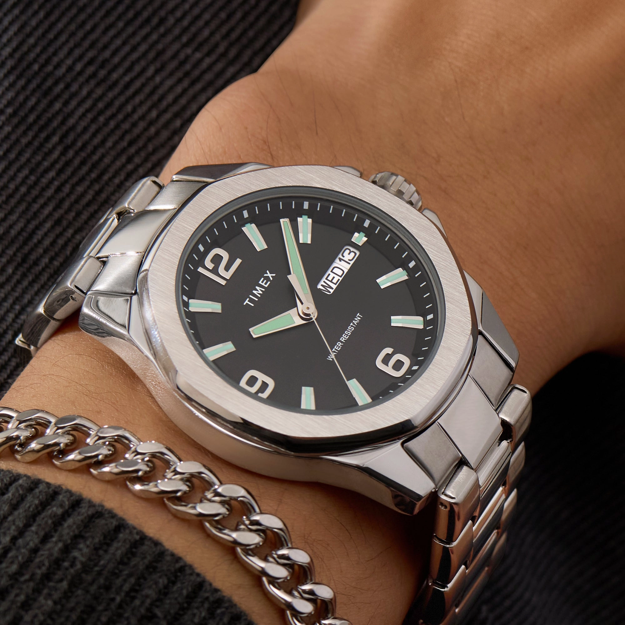 Essex Avenue Day-Date 46mm Stainless Steel Band