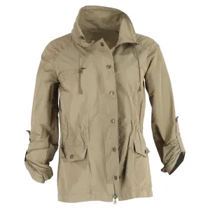 Etro Zipped and Buttoned Parka Jacket in Olive Nylon