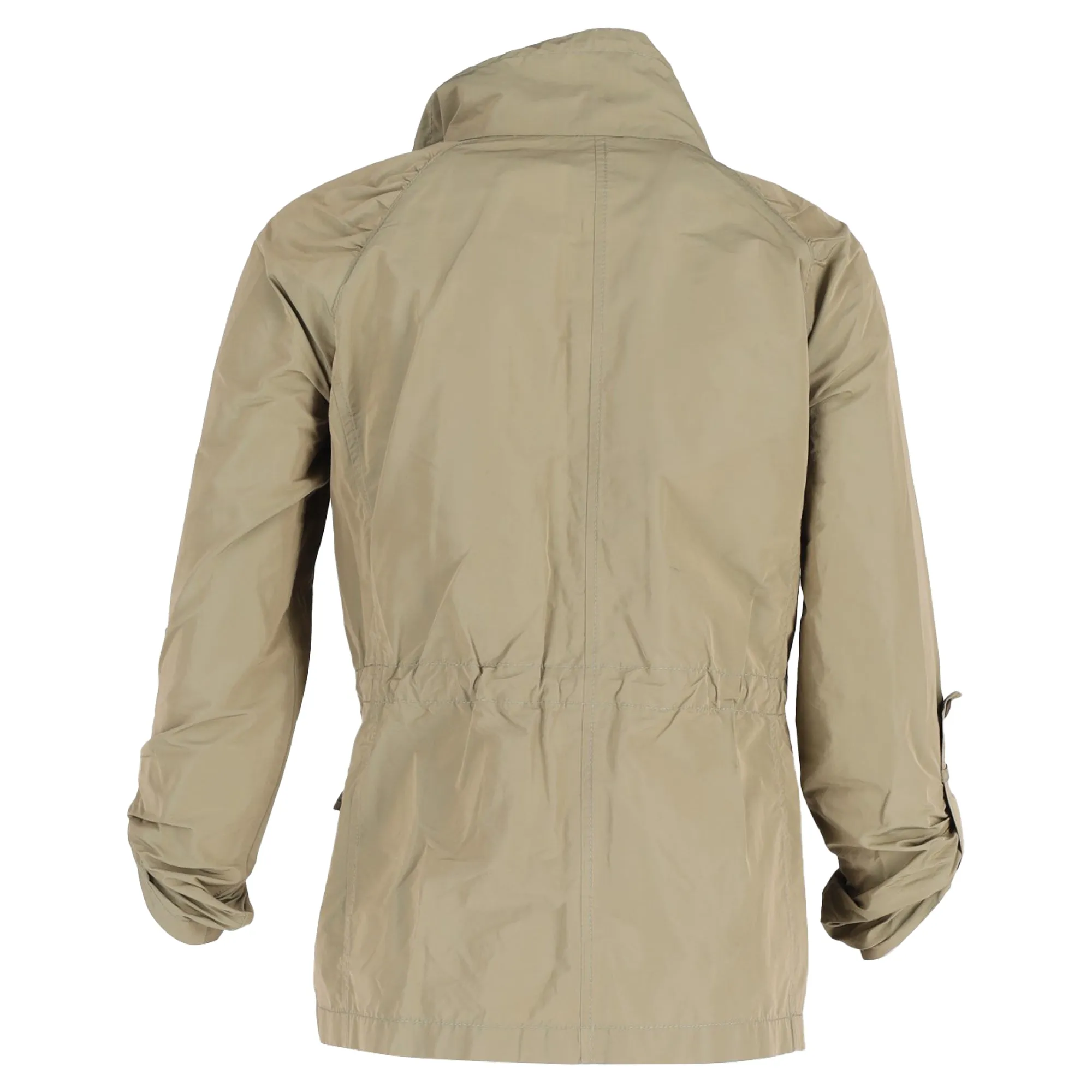 Etro Zipped and Buttoned Parka Jacket in Olive Nylon