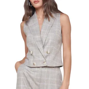 Fable Double Breasted Vest In Metallic In Ivory/neutral Multi