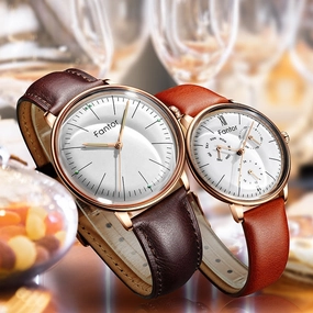 Fantor Top Brand Fashion Luxury Couple Watches Pair Quartz Chronograph Waterproof Watch for Lovers Man Woman Gift Set with Box,seiko watches,mens watches,couple watches,watches designer,watches discount,watches for women,cople watchescouple watches luxury,