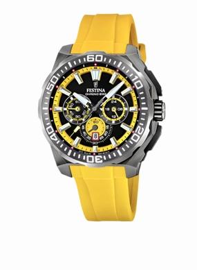 Festina Chrono Bike Yellow Rubber Strap Watch f20725/1 