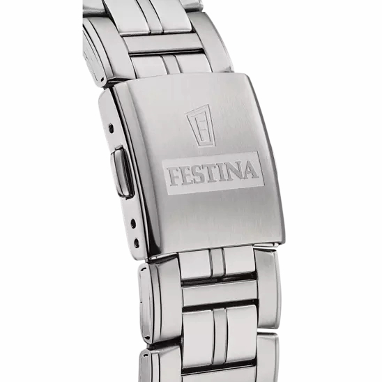 Festina F20445/3 Men's Multifunctional Watch with Black Dial and Stainless Steel Band
