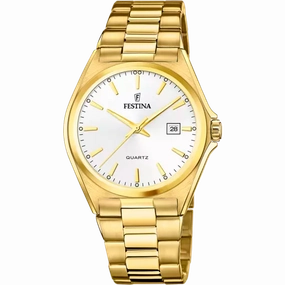 Festina Men's Elegance Stainless Steel F20555/2 Watch with Classic White Dial 