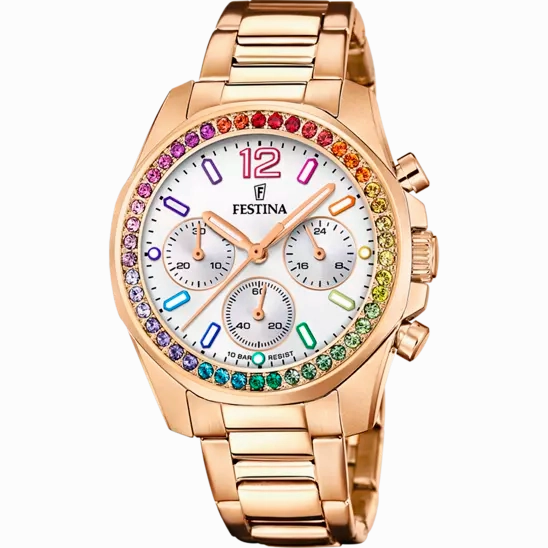 Festina Rainbow Silver Dial Stainless Steel Strap Women's Watch F20639/2,quartz watch, quartz watches for men, quartz watches for women, best quartz watch, minimalist quartz watch, luxury quartz watch, waterproof quartz watch,analog quartz watch, digital 