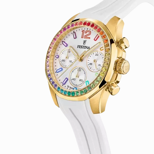 Festina Rainbow White Dial White Rubber Strap Women's Watch F20650/2