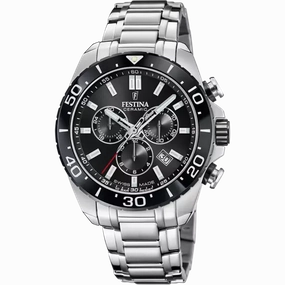 Festina Swiss Made Black Dial Stainless Steel Bracelet Men's Watch F20042/4 
