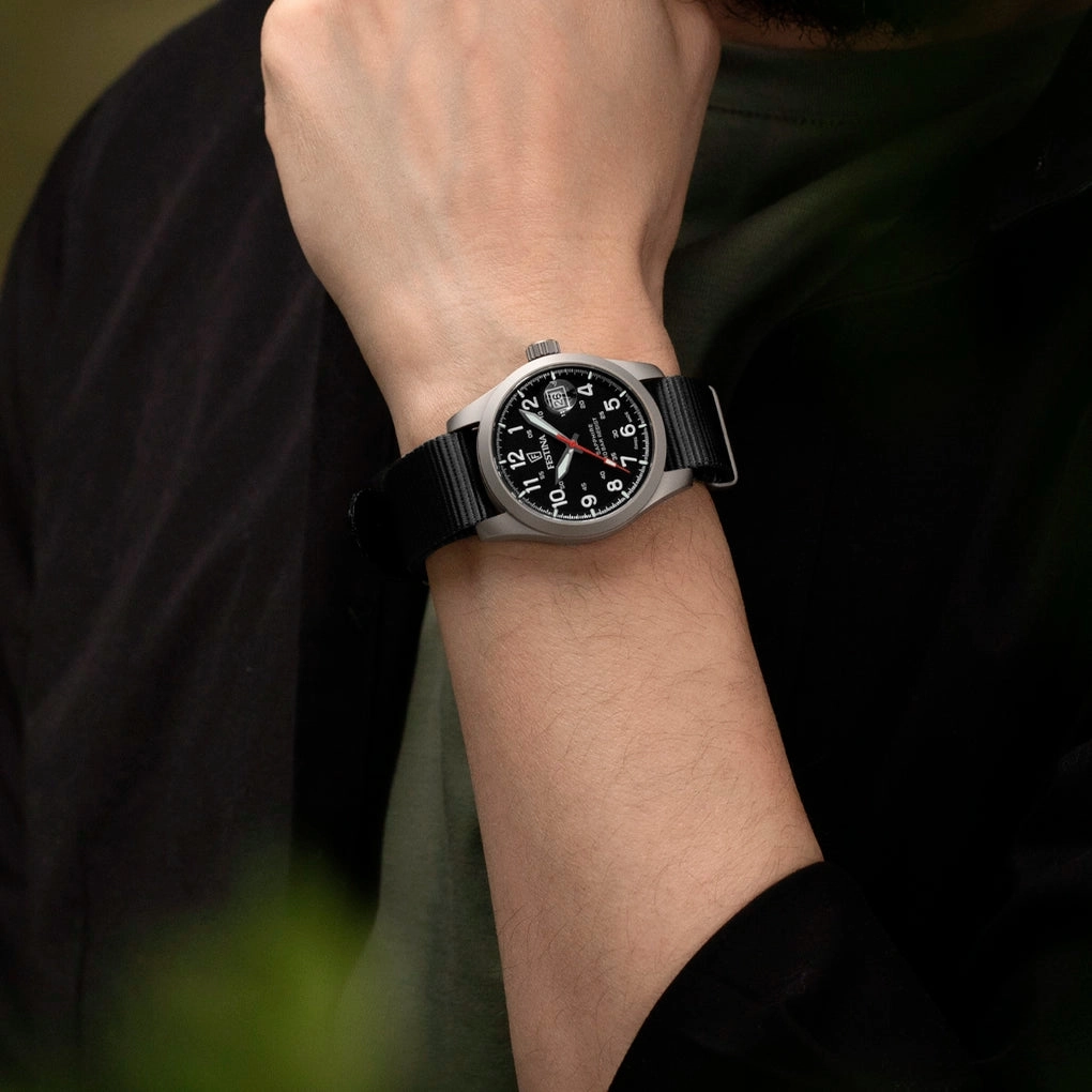 Festina Swiss Made Black Nylon Strap Watch f20082/3