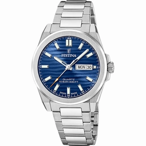 Festina Swiss Made Blue Dial Stainless Steel Watch f20073/3 