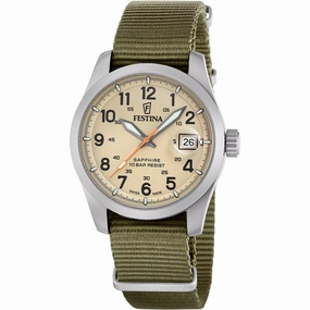 Festina Swiss Made Brown Dial Nylon Strap Watch f20082/1 