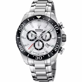 Festina Swiss Made White Dial Stainless Steel Bracelet Men's Watch F20042/1 