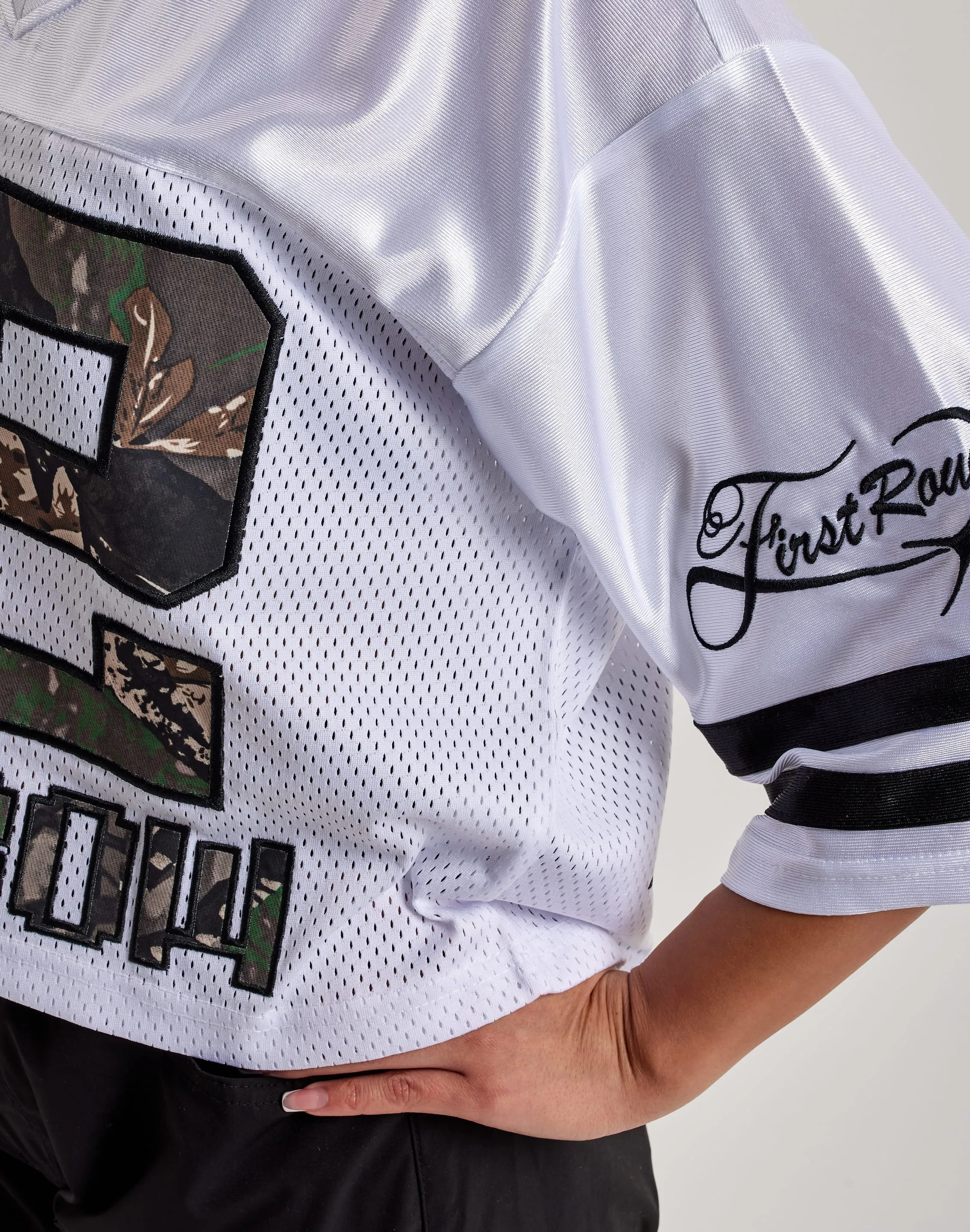 First Row Cropped Mesh Jersey