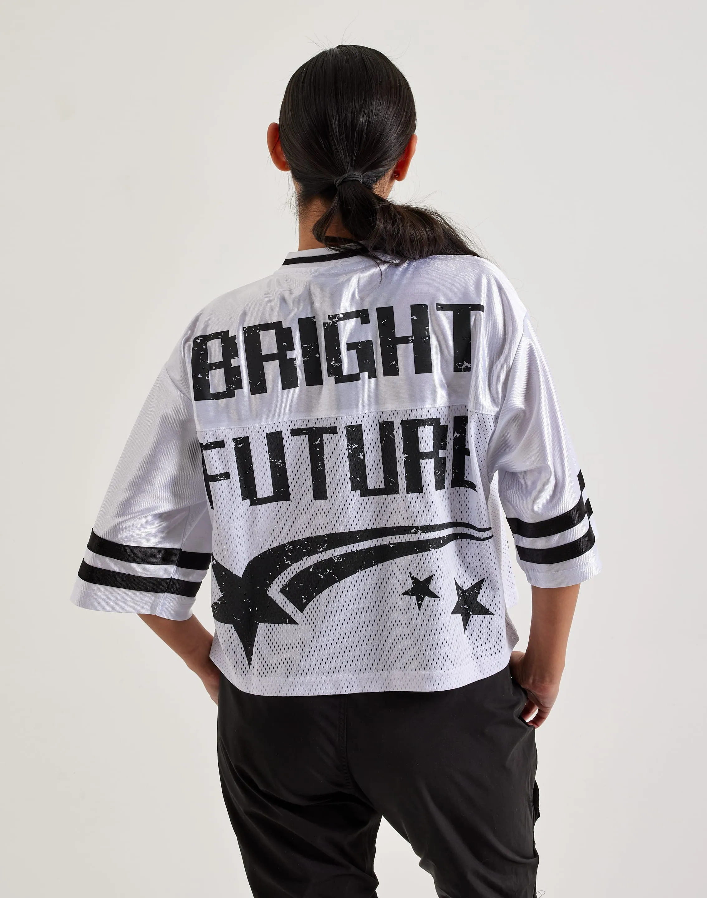 First Row Cropped Mesh Jersey