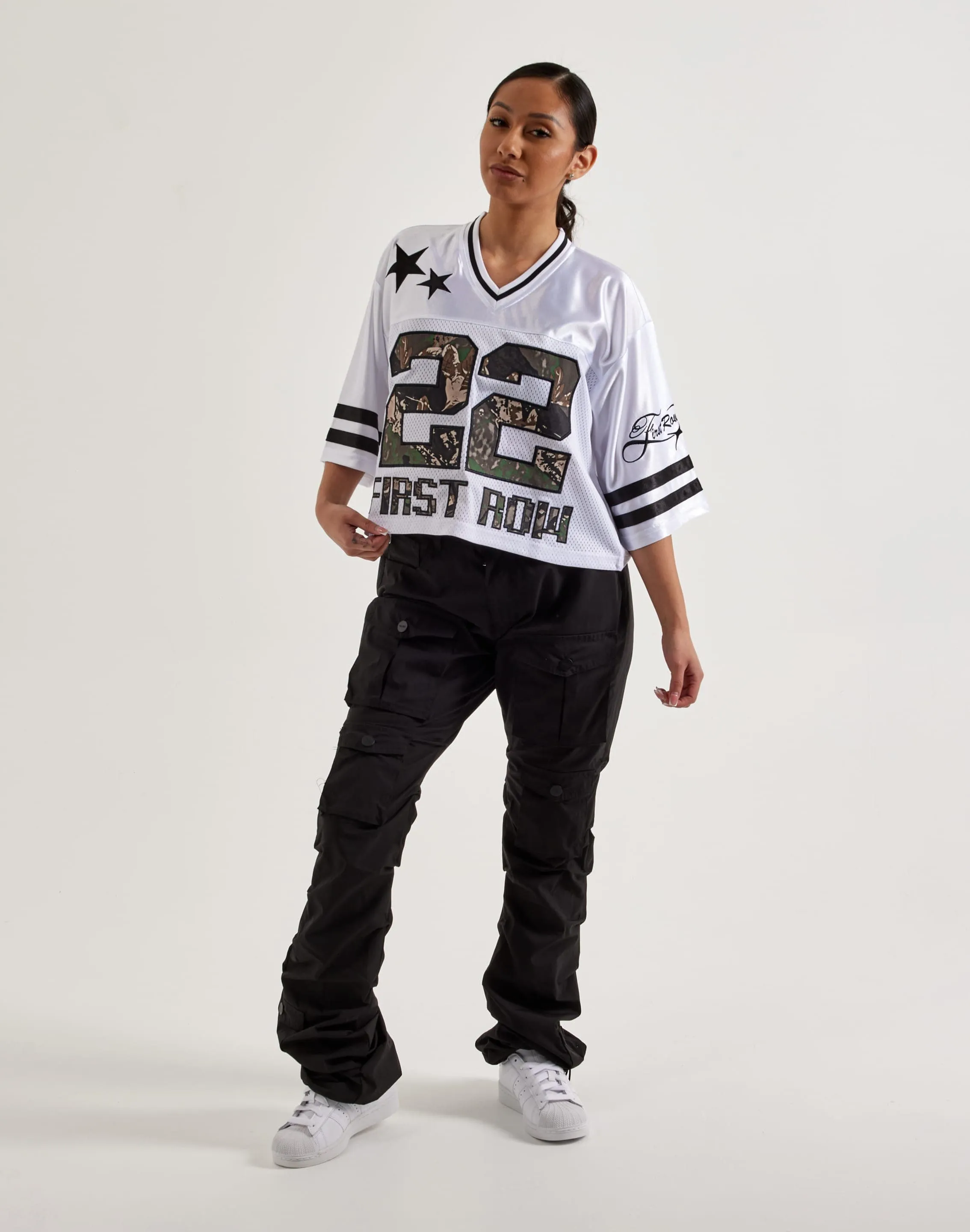 First Row Cropped Mesh Jersey
