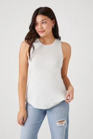 Forever 21 Women's Dolphin-Hem Tank Top Heather Grey Forever 21