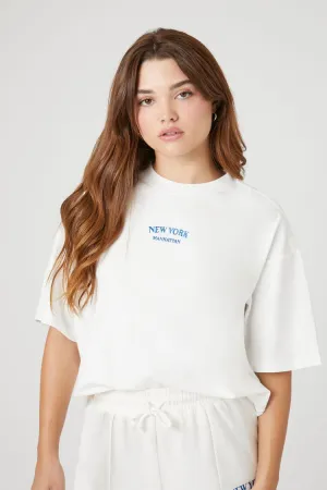 Forever 21 Women's Manhattan Oversized Graphic T-Shirt Vanilla/Multi Forever 21