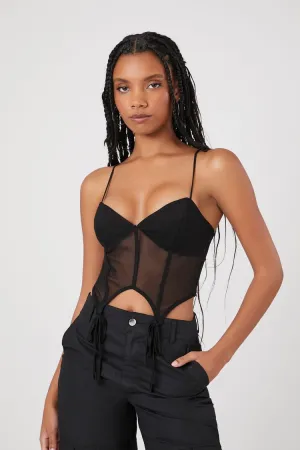 Forever 21 Women's Mesh Corset Cami Black Forever 21