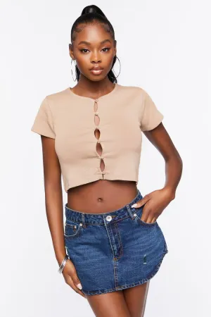 Forever 21 Women's Seamless Cutout Cropped T-Shirt Walnut Forever 21