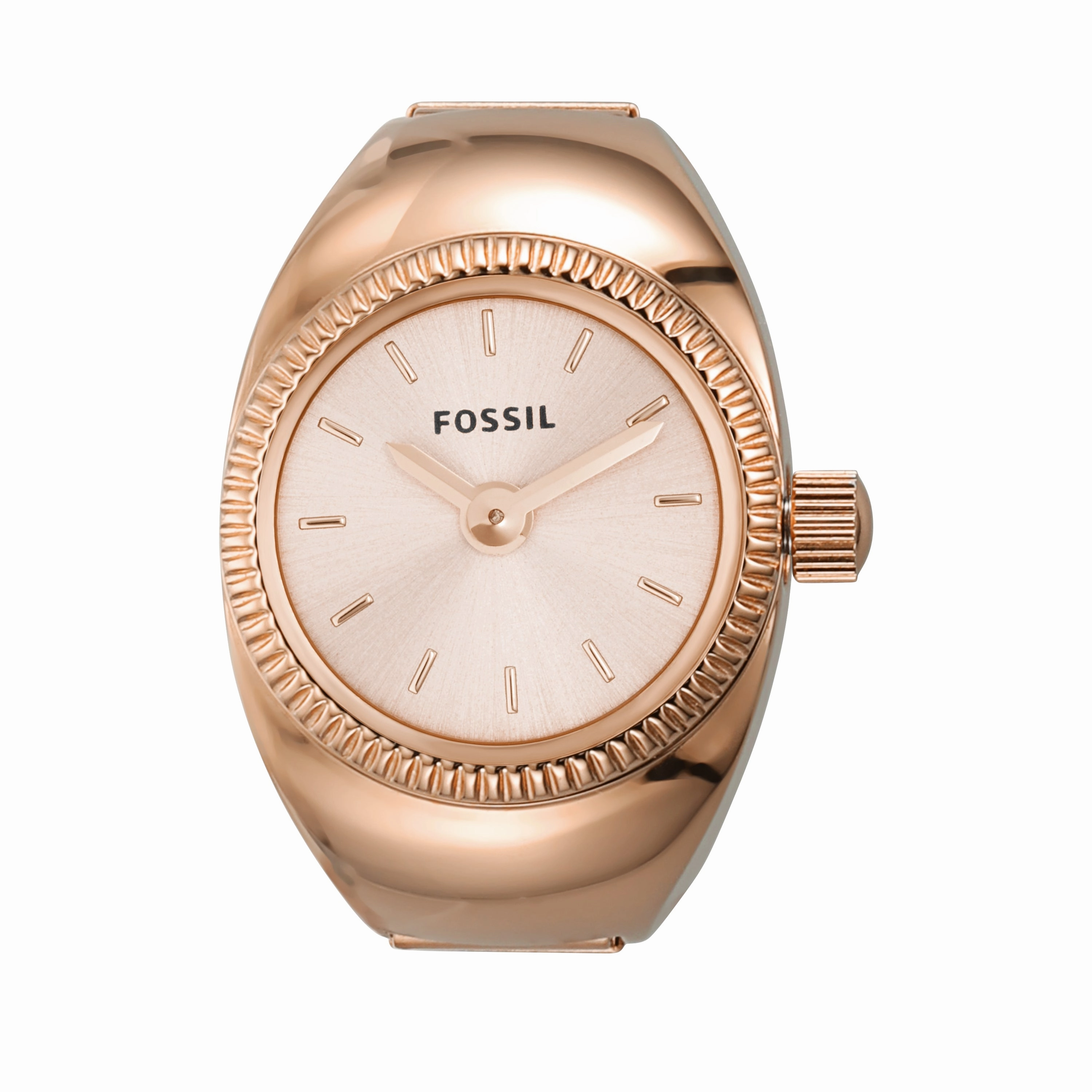 Fossil Elegance Ring Watch ES5247 ?C Rose Gold Two-Hand Timepiece 